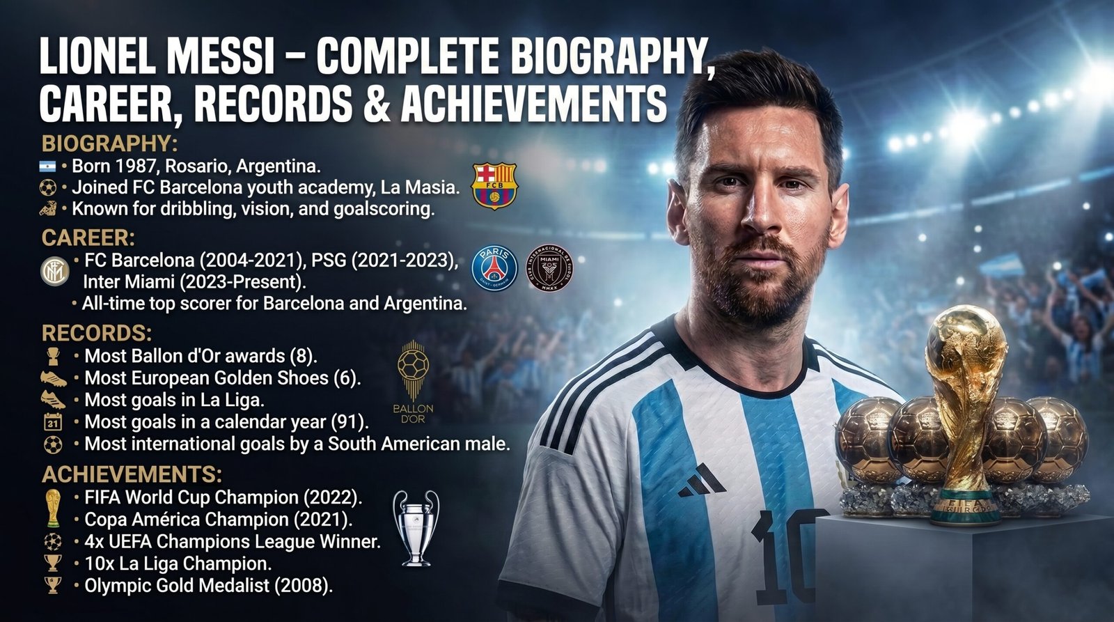 Lionel Messi – Complete Biography, Career, Records & Achievements