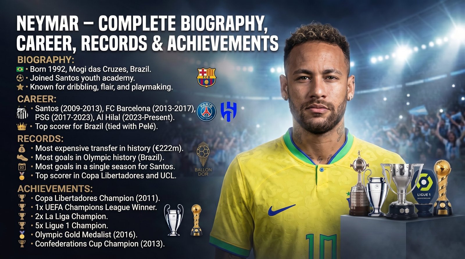 Neymar – Complete Biography, Career, Records & Achievements