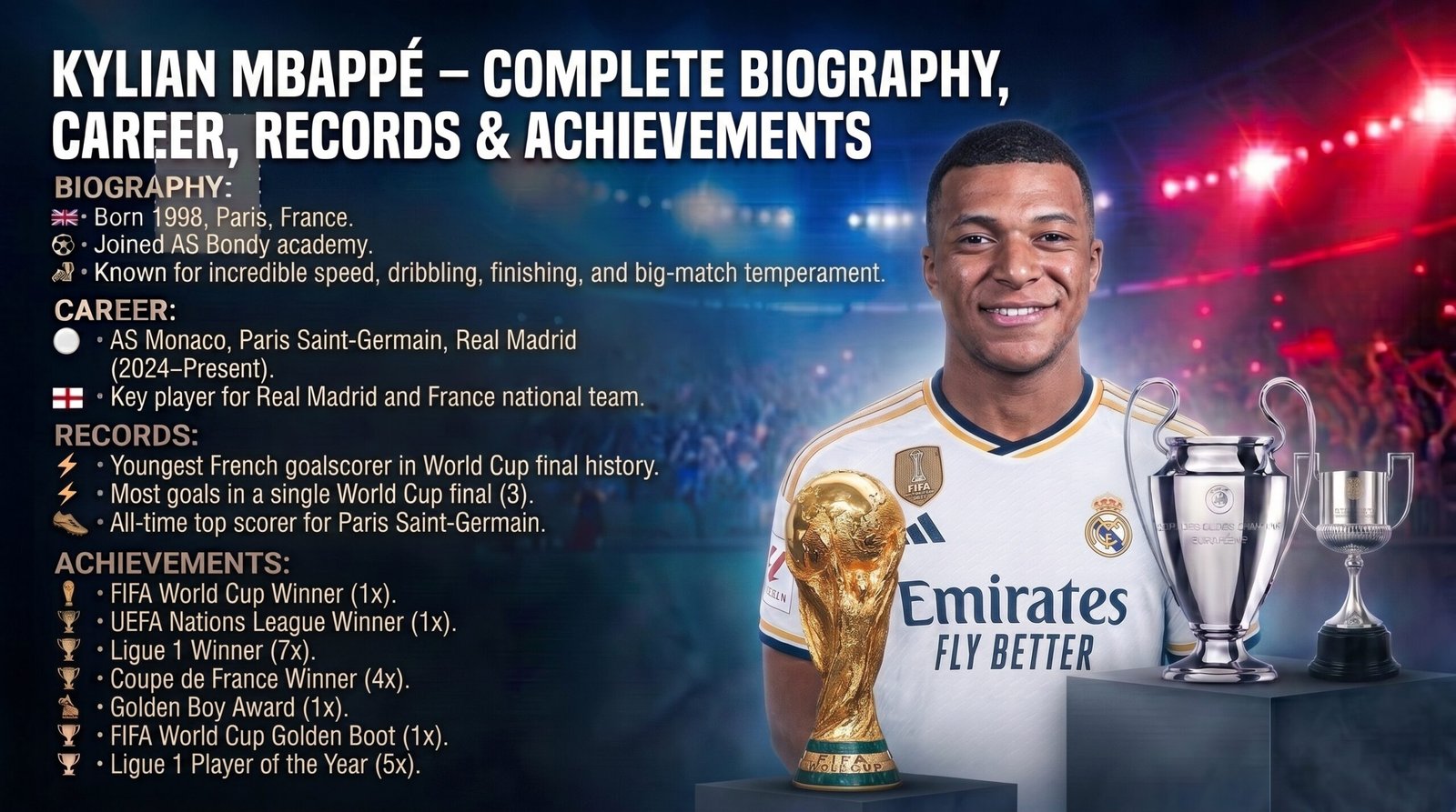 Kylian Mbappé – Complete Biography, Career, Records & Achievements